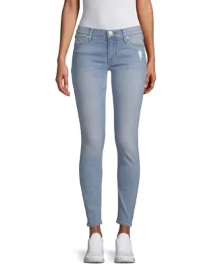 Shop Hudson Ankle Super Skinny Jeans In Ditzy Blue