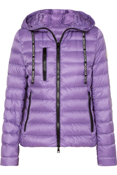 Shop Moncler Hooded Quilted Shell Down Jacket In Purple