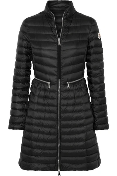 Shop Moncler Quilted Shell Down Coat In Black