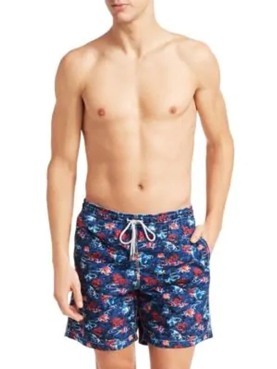 Shop Saks Fifth Avenue Collection Under The Sea Swim Trunks In Navy