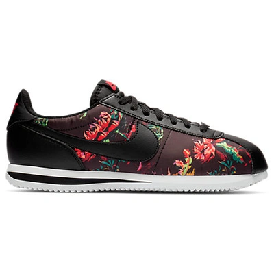 Shop Nike Men's Cortez Basic Floral Casual Shoes In Black Size 10.0 Nylon