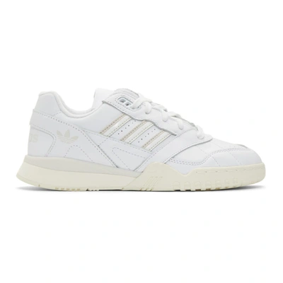 Shop Adidas Originals White And Off-white Ar Trainer Sneakers