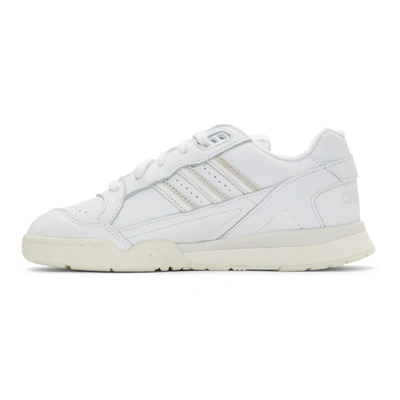 Shop Adidas Originals White And Off-white Ar Trainer Sneakers