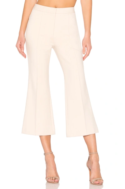 Tibi Jane Cropped Bootcut Trousers In Light Stone