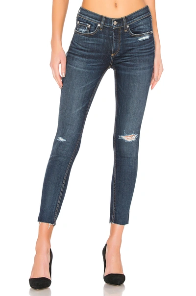 Rag Bone Mid rise Cropped Ankle Skinny Jeans With Holes In