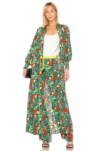 Shop Alexis Hiroka Robe In Green. In Botanical Mandarin