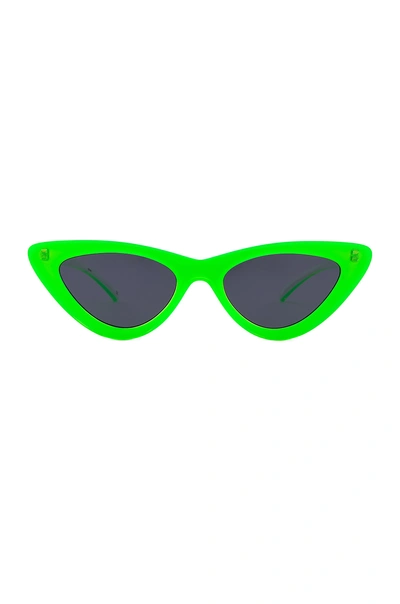 Shop Le Specs X Adam Selman The Last Lolita In Green. In Neon Lime & Smoke Mono