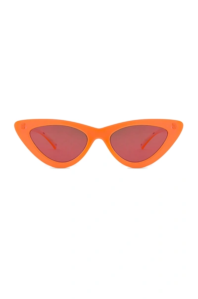 Shop Le Specs X Adam Selman The Last Lolita In Orange. In Neon Orange & Orange Mirror