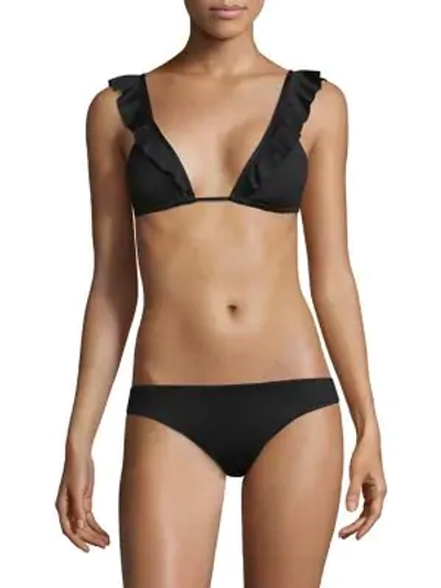 Shop Eberjey Women's Ruffle Bikini Top In Black