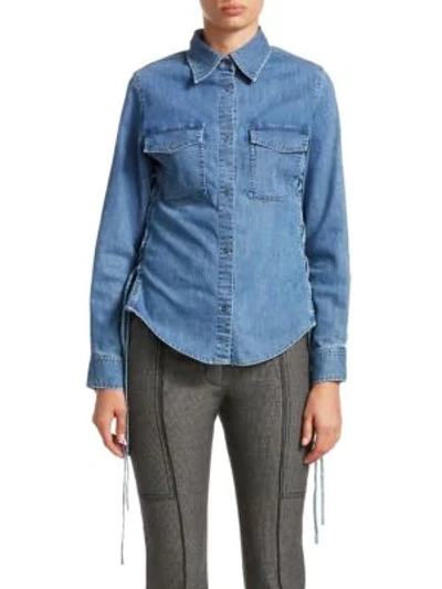 Shop Stella Mccartney Denim Button-down Shirt In Light Blue