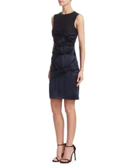 Shop Victoria Victoria Beckham Women's Twisted Sleeveless Knot Dress In Black/navy