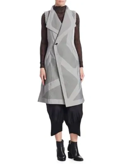 Shop Issey Miyake Sunset Long Vest In Grey