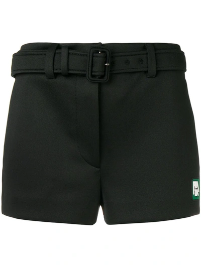 Shop Prada Short Belted Shorts - Black