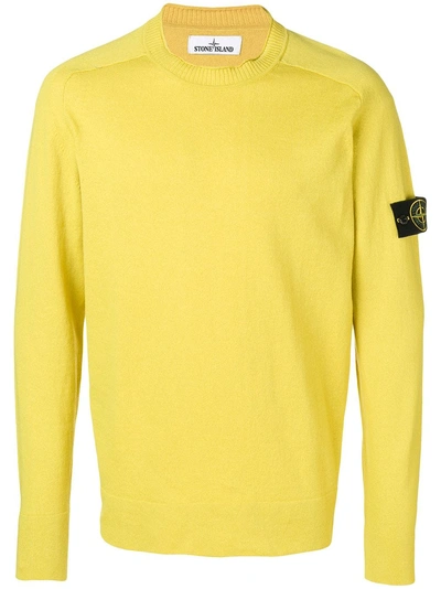 Shop Stone Island Basic Sweater - Yellow