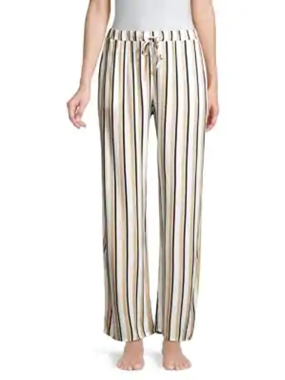 Shop Hanro Sleep & Lounge Long Stripe Woven Pants In Pastel Stripe