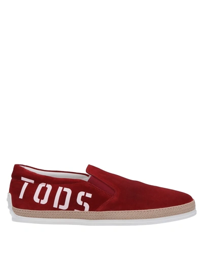 Shop Tod's Man Sneakers Red Size 7 Soft Leather