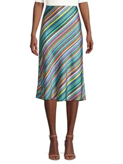 Shop Milly Rainbow Stripe Skirt In Multi