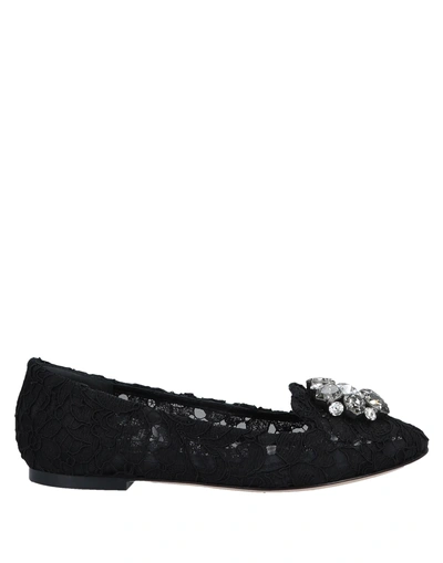 Shop Dolce & Gabbana Woman Loafers Black Size 6.5 Textile Fibers