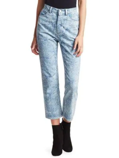 Shop Rachel Comey Norm Zebra High-rise Cropped Jeans In Baby Blue