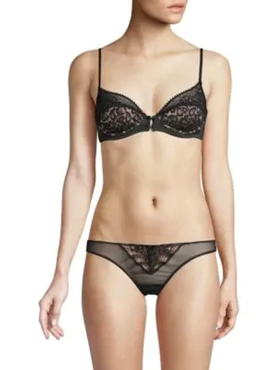 Shop Fleur Du Mal Leopard Lace Demi Bra In Black