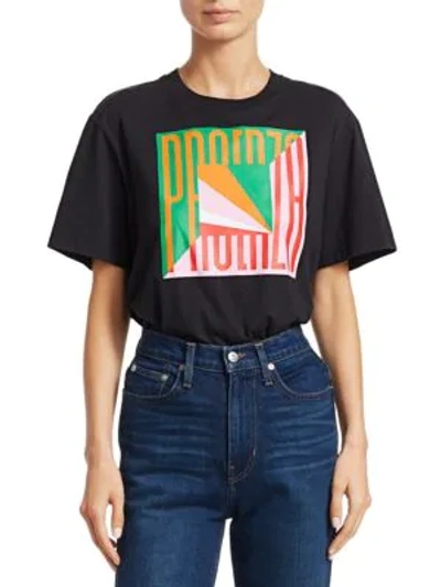 Shop Proenza Schouler Graphic Cotton T-shirt In Green Flag