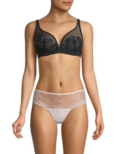 Shop Simone Perele Delice Sheer Plunge Bra In Moonlight