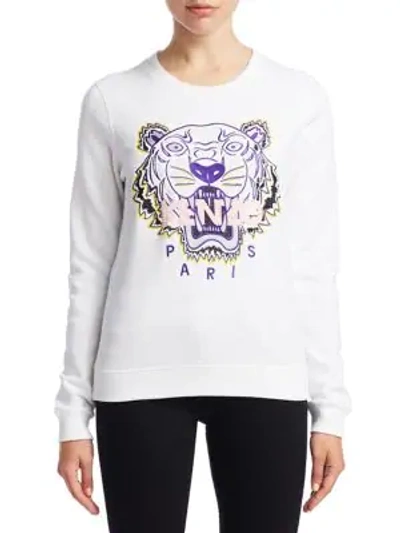 Shop Kenzo Tiger Graphic Sweatshirt In White
