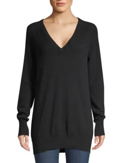 Shop Equipment Aspen Cashmere V-neck Boyfriend Sweater In Black