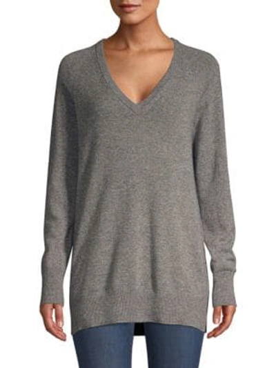 Shop Equipment Aspen Cashmere V-neck Boyfriend Sweater In Heather Grey