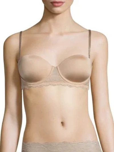 Shop Calvin Klein Underwear Seductive Comfort With Lace Strapless Lift Multiway In Bare