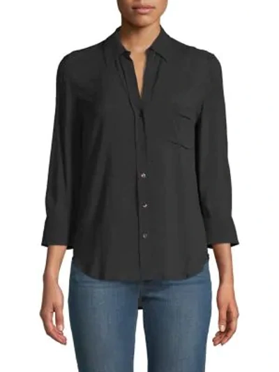 Shop L Agence Women's Ryan Three-quarter Sleeve Blouse In Black