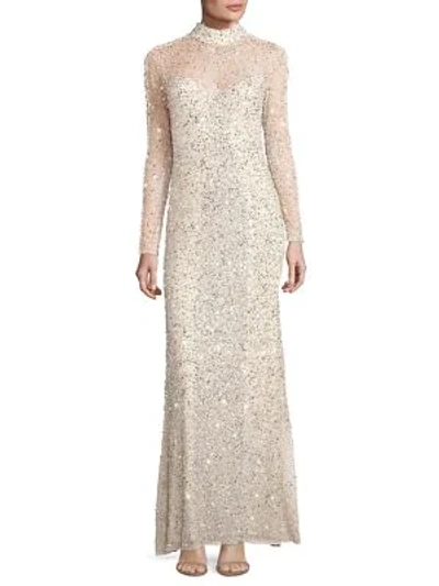 Shop Parker Black Leandra Sequin Gown In Silver