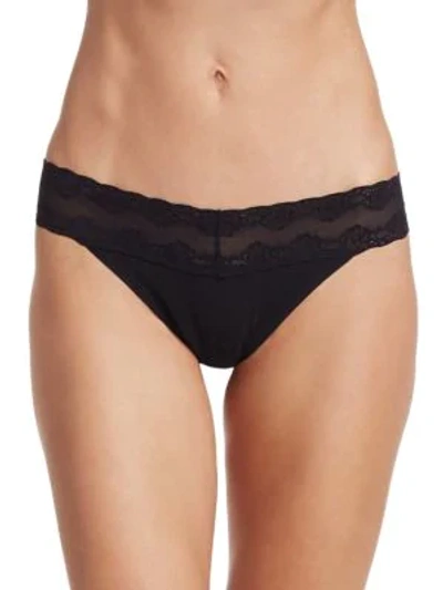 Shop Natori Bliss Perfection One-size Thong In Black