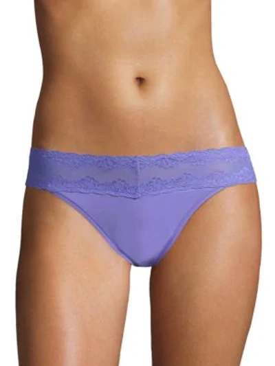 Shop Natori Bliss Perfection One-size Thong In Chambray