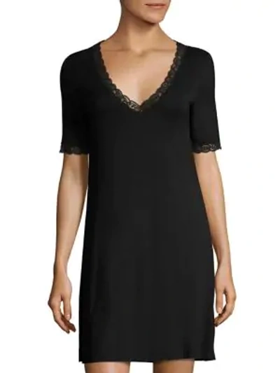 Shop Natori Women's Feathers Essential Sleepshirt In Black