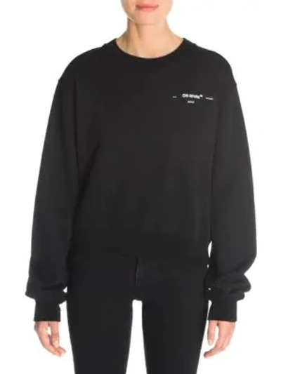 Shop Off-white Leaves Arrows Crewneck Cropped Sweatshirt In Black