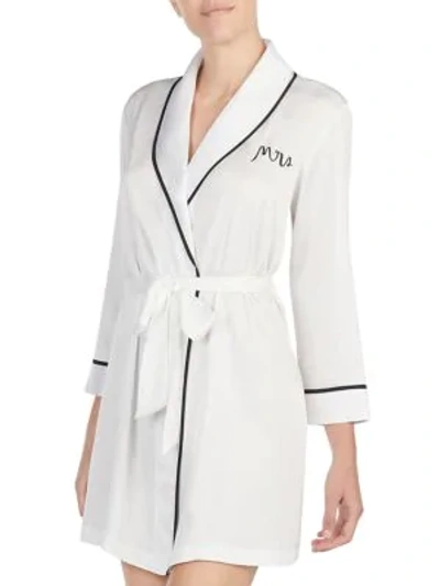 Shop Kate Spade Mrs Short Robe In Off White