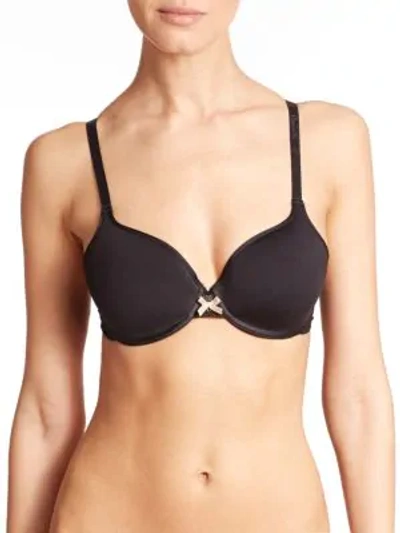 Shop Chantelle C Ideal Full-coverage Space Mousse T-shirt Bra In Black
