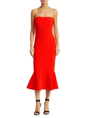 cinq a sept strapless dress