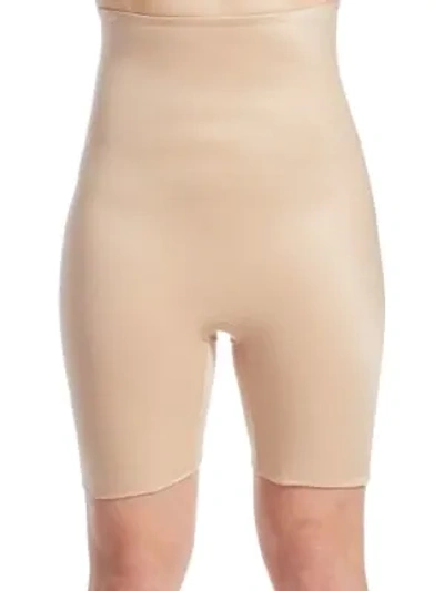 Shop Spanx Power Conceal-her High-waisted Mid-thigh Short In Natural Glam