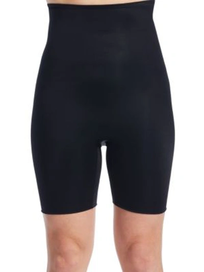 Shop Spanx Women's Power Conceal-her High-waisted Mid-thigh Short In Very Black