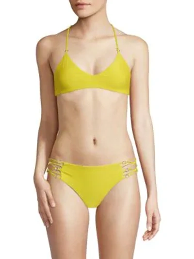 Shop Mikoh Atlantic Bikini Top In Sunbeam