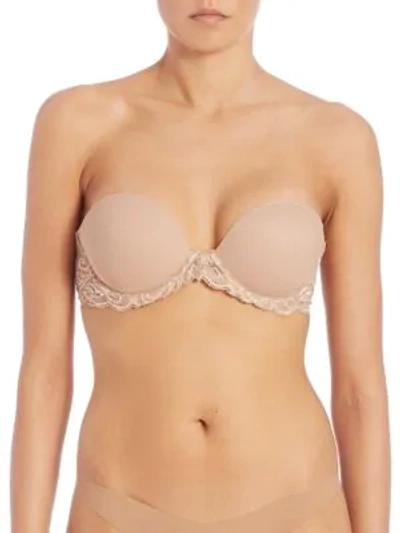 Shop Natori Feathers Strapless Plunge Multi-way Bra In Cafe