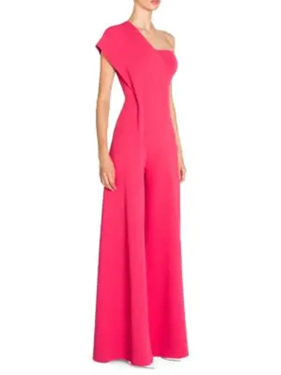 Shop Stella Mccartney One-shoulder Jumpsuit In Pink Sunset