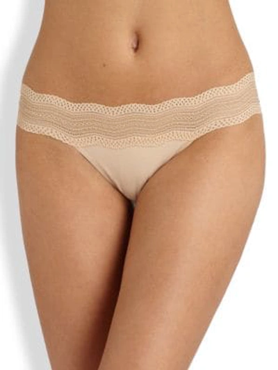 Shop Cosabella Dolce Lace Thong In Blush