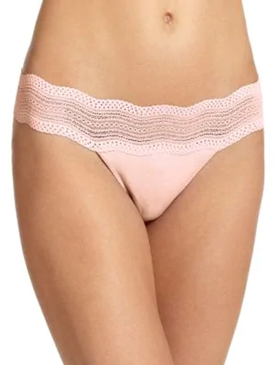 Shop Cosabella Dolce Lace Thong In Ice Pink