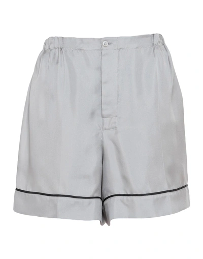 Shop Prada Woman Shorts & Bermuda Shorts Grey Size 12 Silk