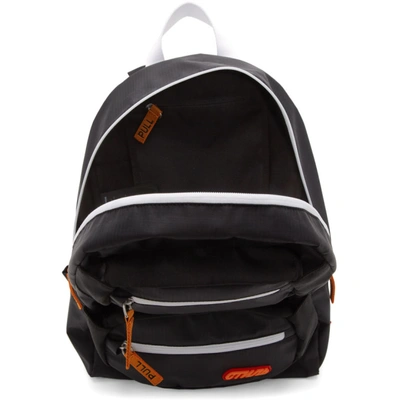 Shop Heron Preston Black And Orange Double Padded Style Backpack In 1019 Blacko