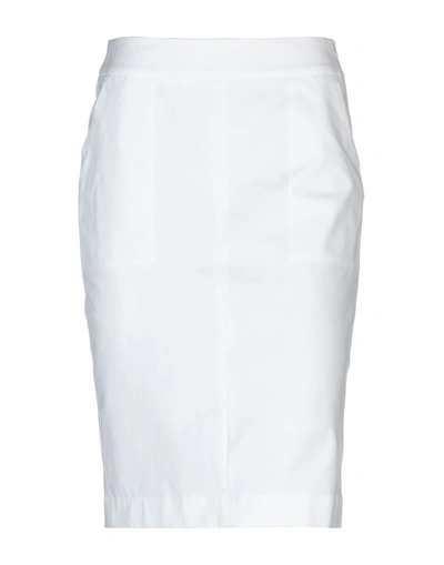Shop Peserico Woman Midi Skirt White Size 6 Cotton, Elastane