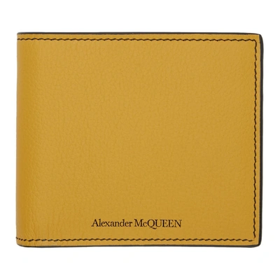 Shop Alexander Mcqueen Yellow Sunflower Bifold Wallet In 7612 Sunflo